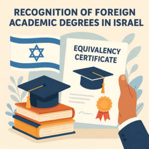 אדם מגיש מסמכים למשרד החינוך לצורך שקילת תואר אקדמי שנלמד בחו"ל